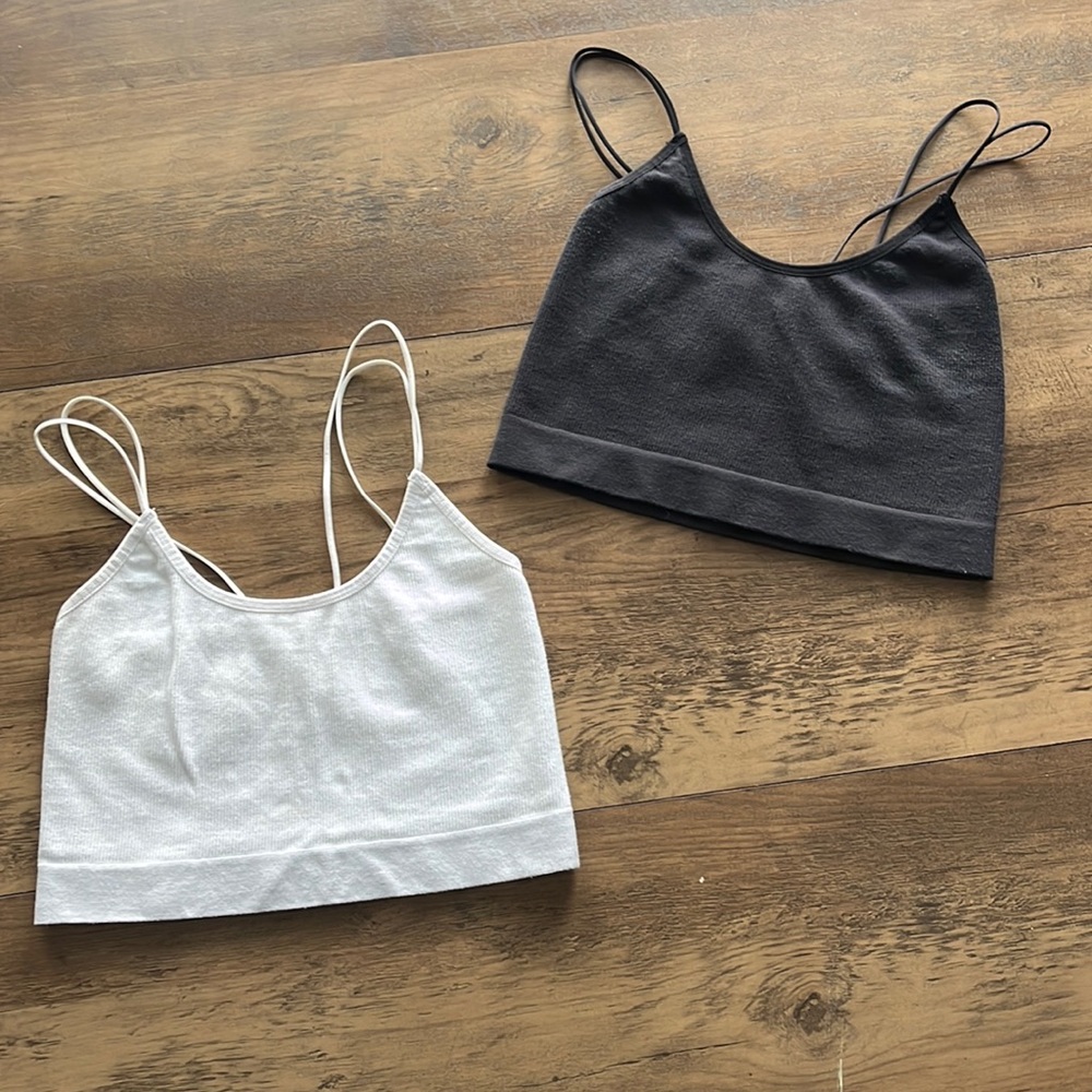 Black and White urban outfitter bralette/tanks